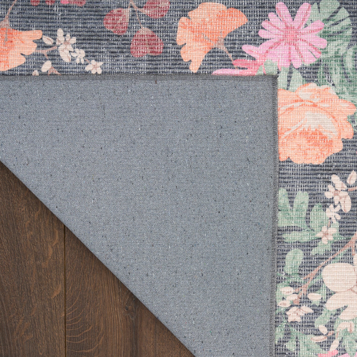 Nourison Home Botanical Washables  Charcoal Multicolor  Contemporary