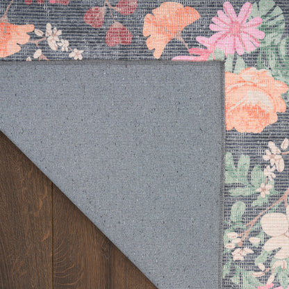 Nourison Home Botanical Washables  Charcoal Multicolor  Contemporary