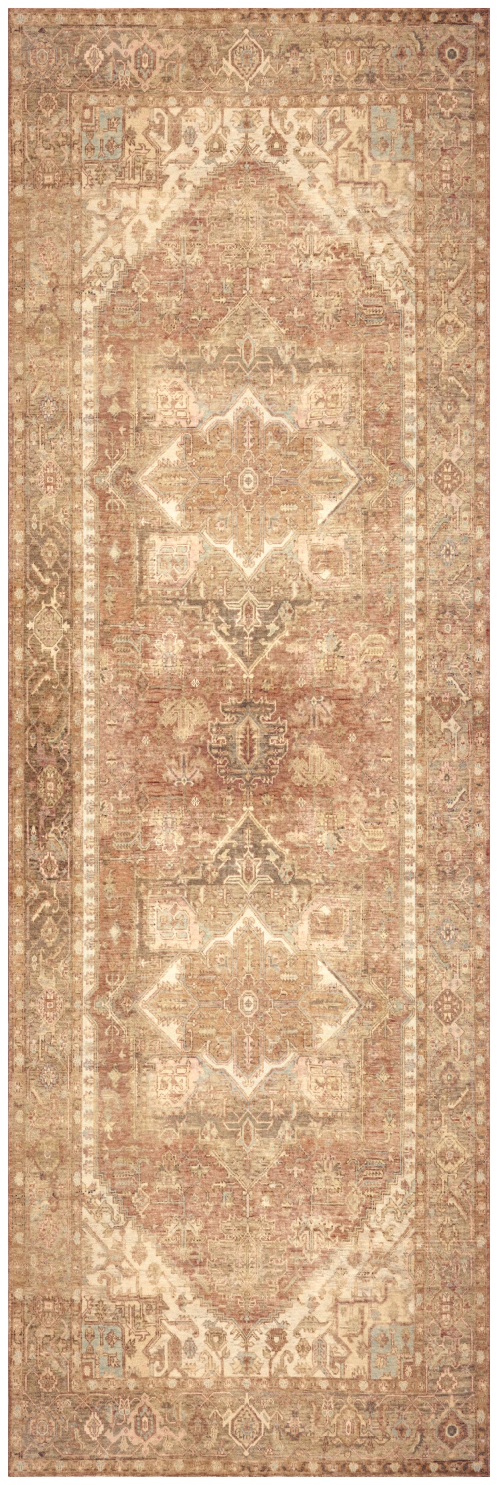 Nourison Home Vintage Washables VWS14 Gold Traditional Flat Weave Rug