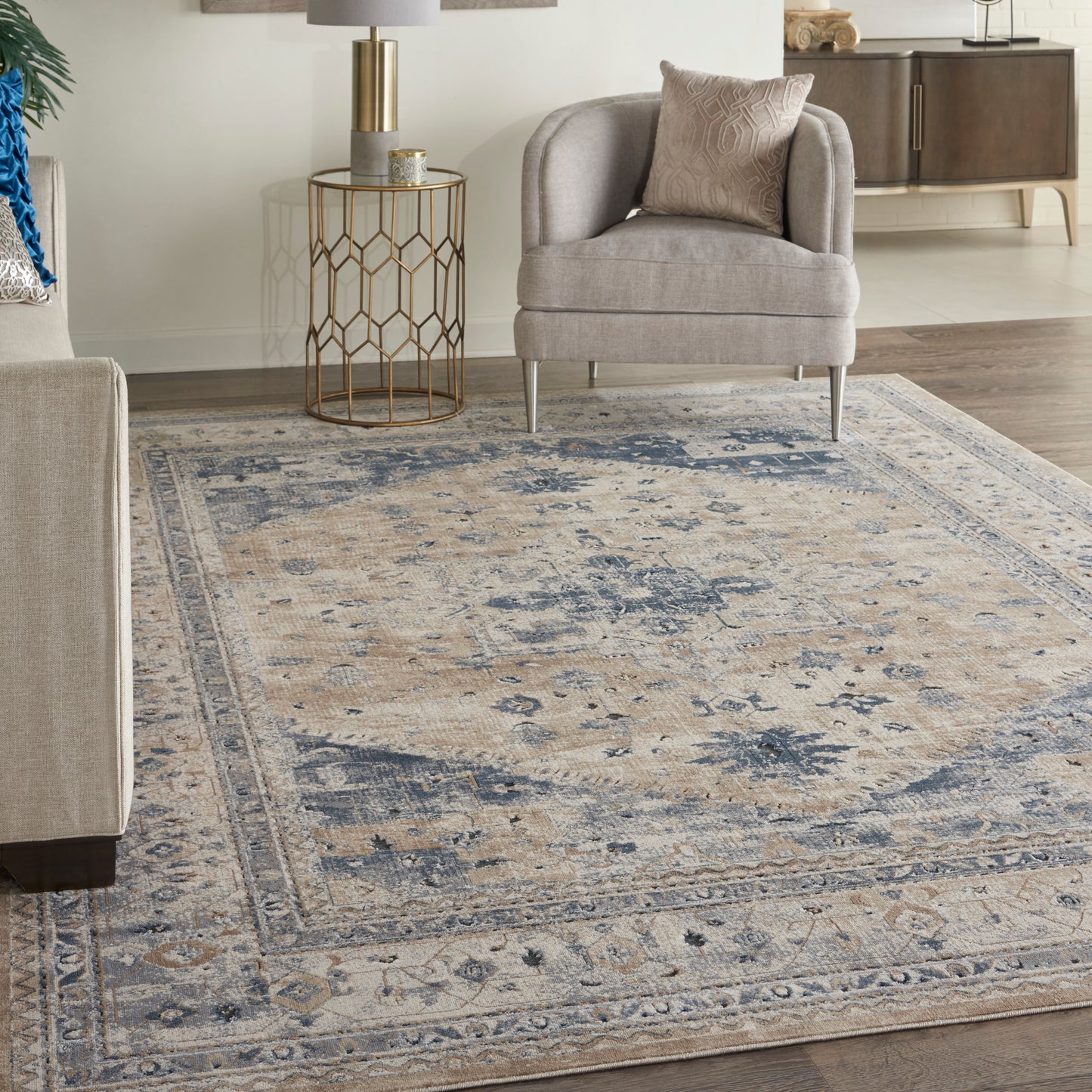 Nourison Home Malta  Beige Blue  Traditional