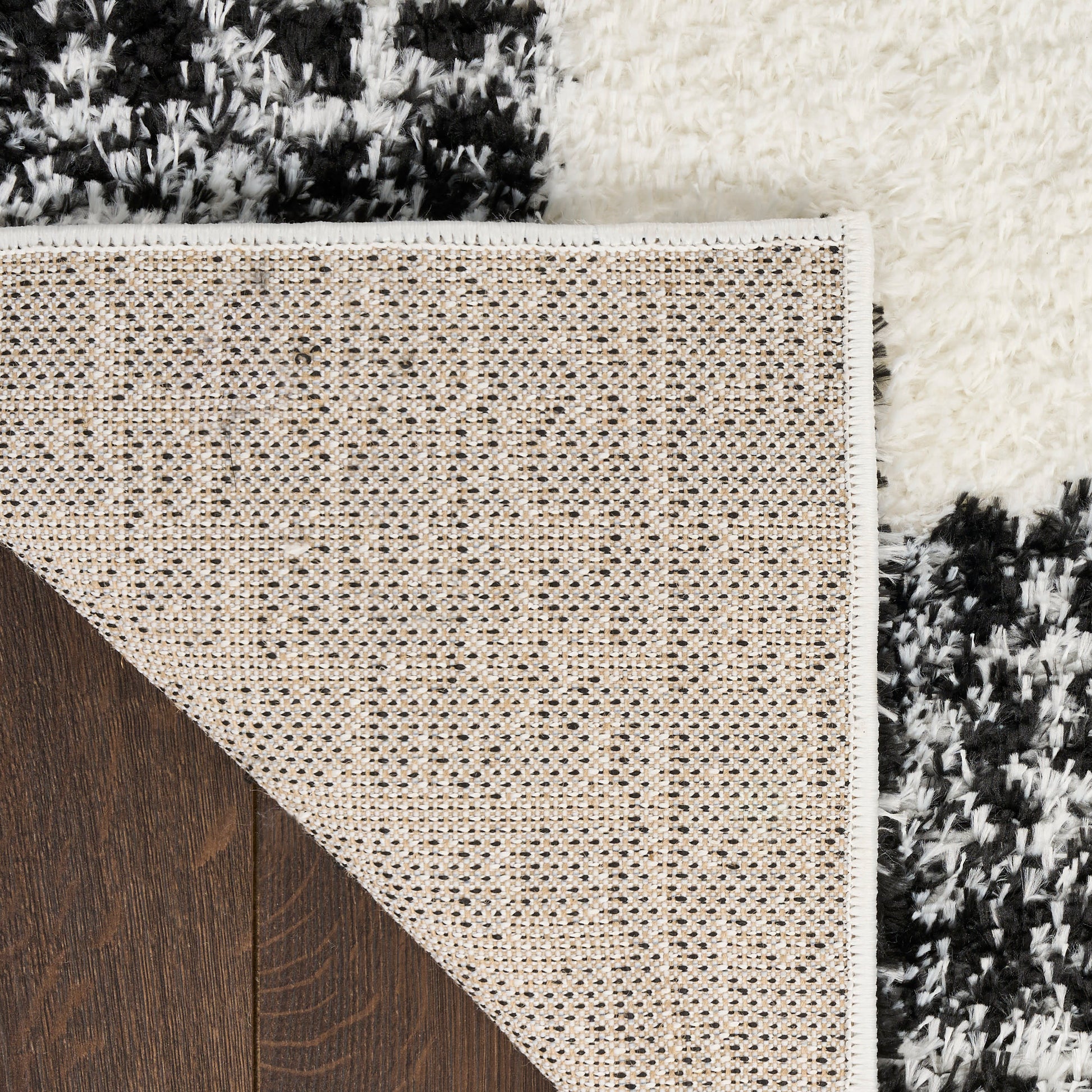 Nourison Home Pacific Shag  Ivory Black  Contemporary