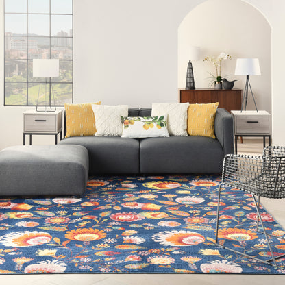 Nourison Home Allur  Navy Multicolor  Contemporary