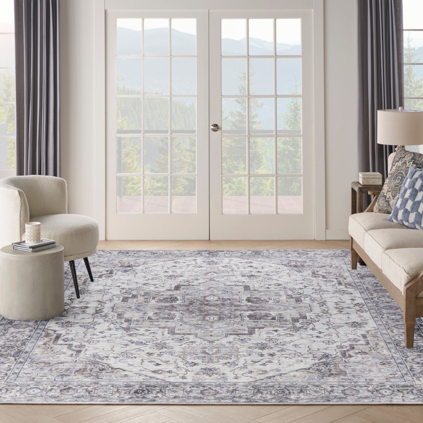 Nourison Home New Concept Washables  Ivory Beige  Traditional