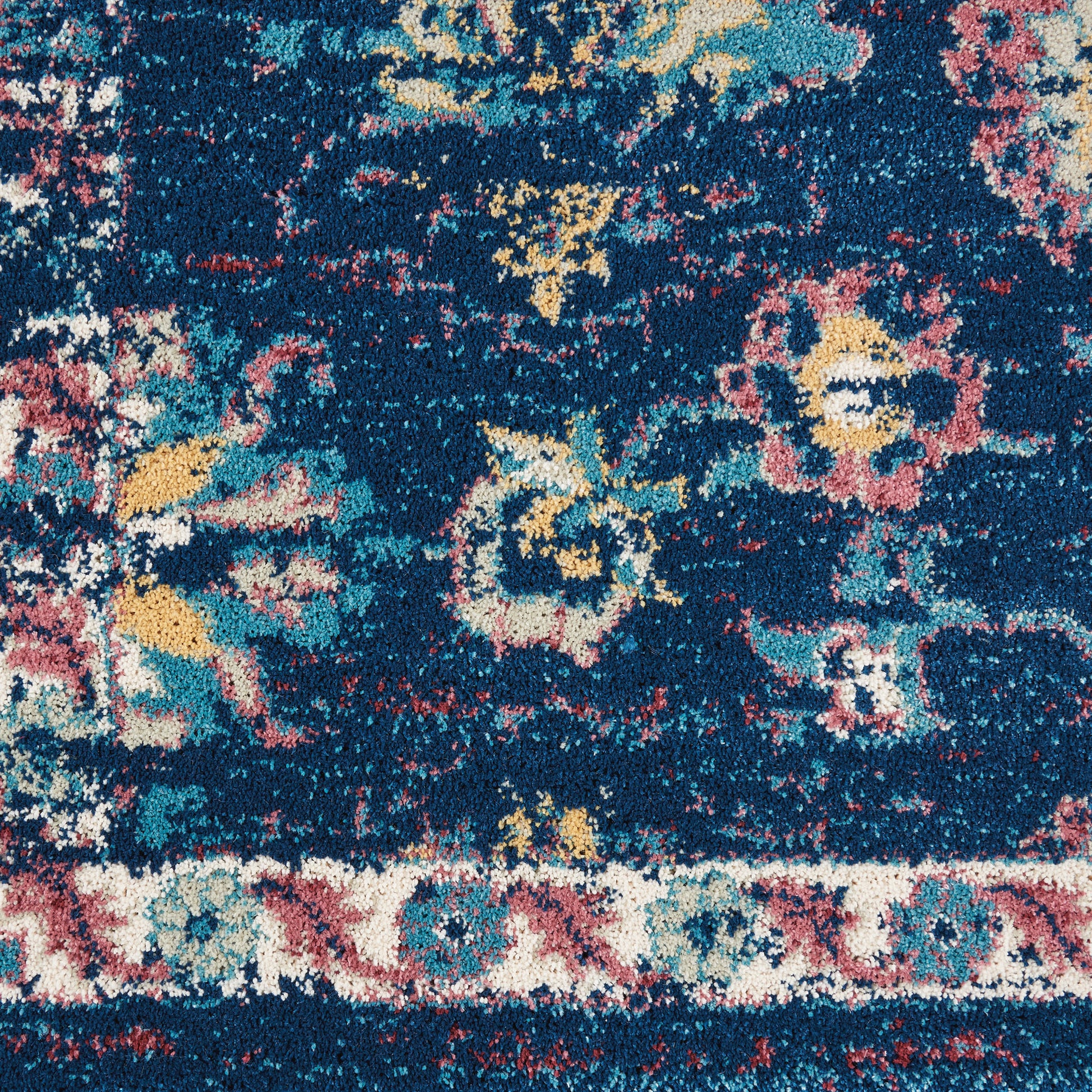 Nourison Home Fusion  Navy Pink  Traditional