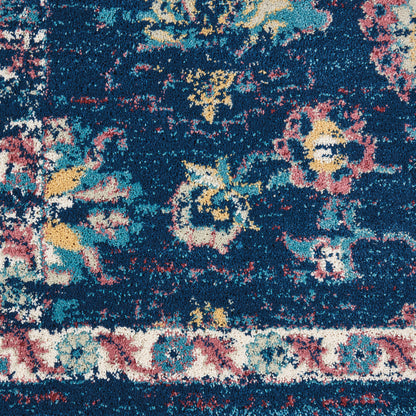 Nourison Home Fusion  Navy Pink  Traditional