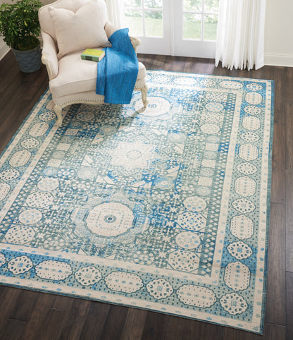 Nourison Home Madera  Teal  Transitional