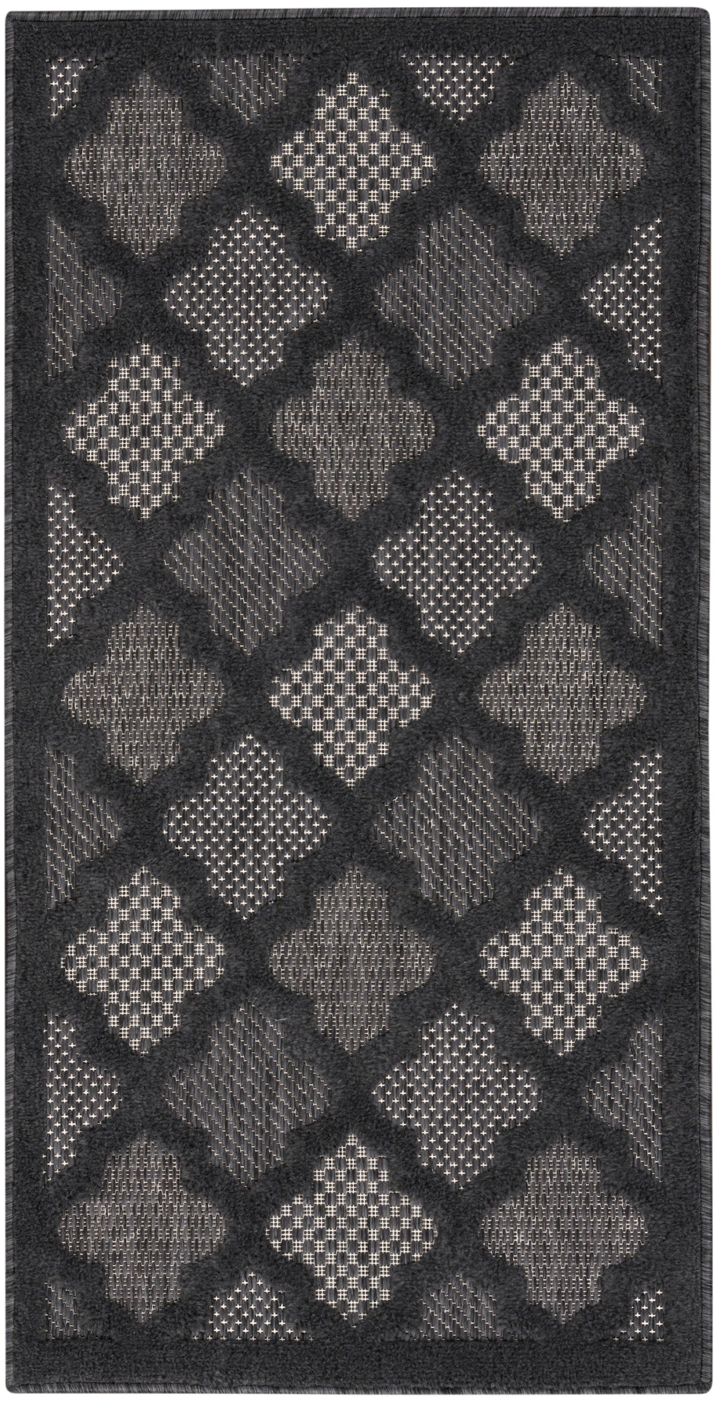 Nourison Home Easy Care NES01 Charcoal Black Contemporary Flat Weave Rug