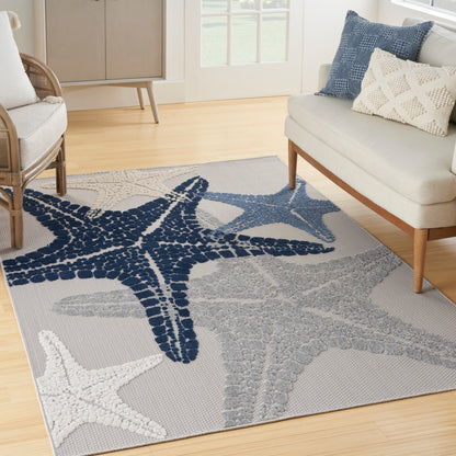 Nourison Home Aloha  Grey Multicolor  Contemporary