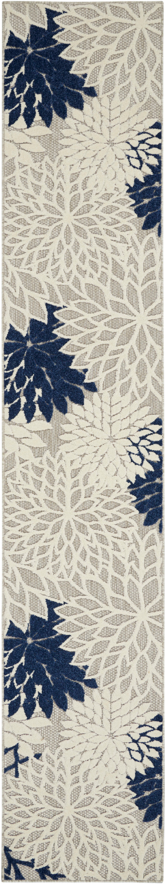 Nourison Home Aloha ALH05 Ivory Navy Contemporary Power-loomed Rugs