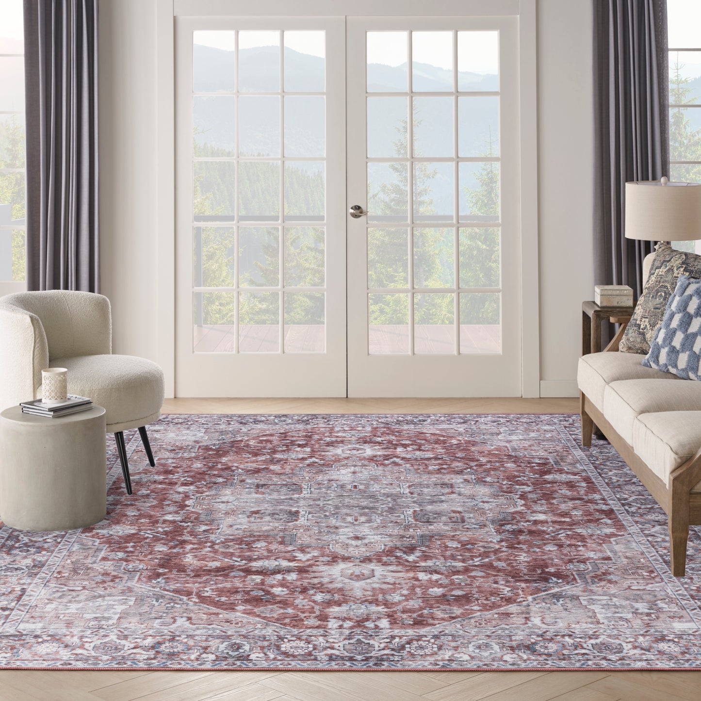 Nourison Home New Concept Washables  Ivory Brick  Traditional