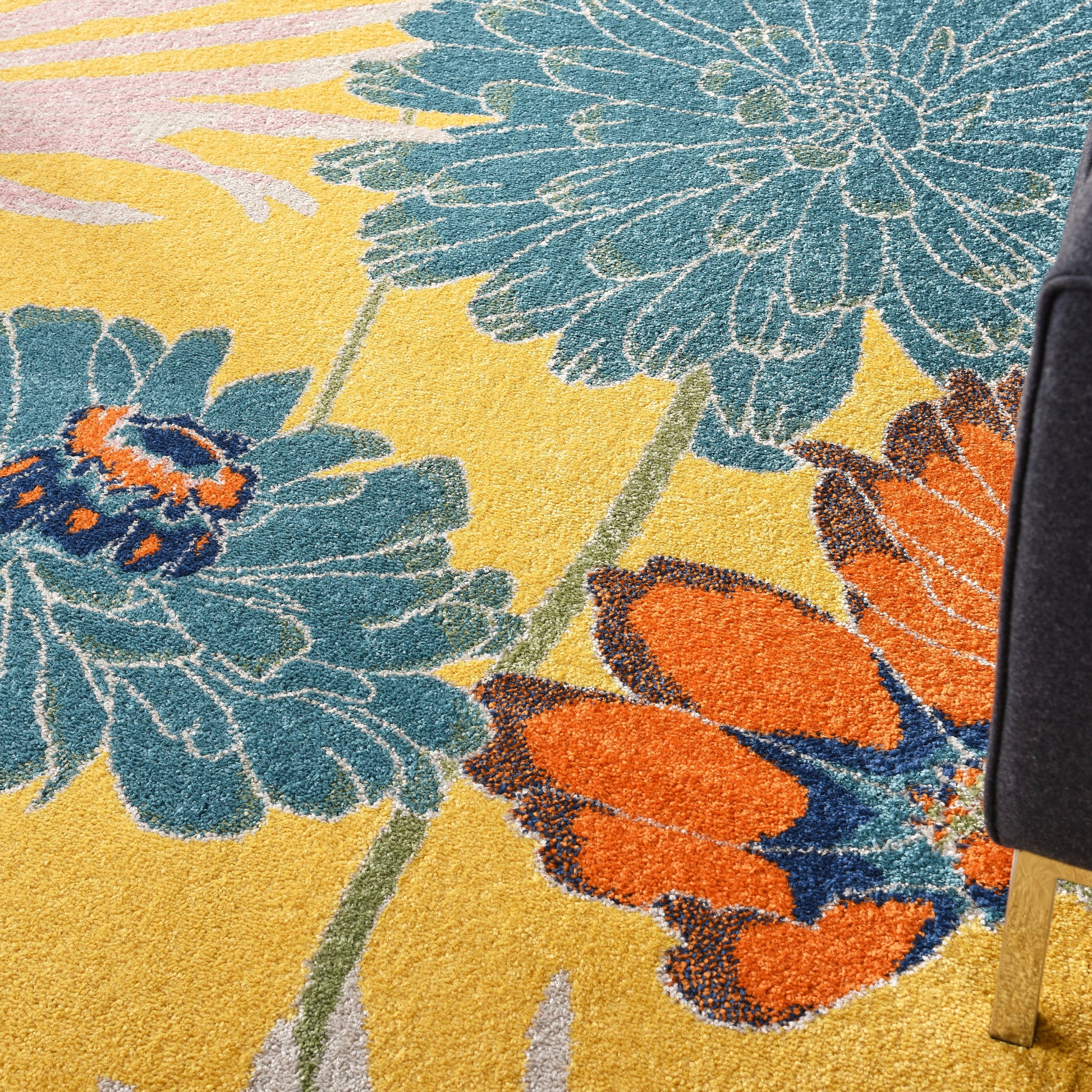 Nourison Home Allur  Yellow Multicolor  Contemporary