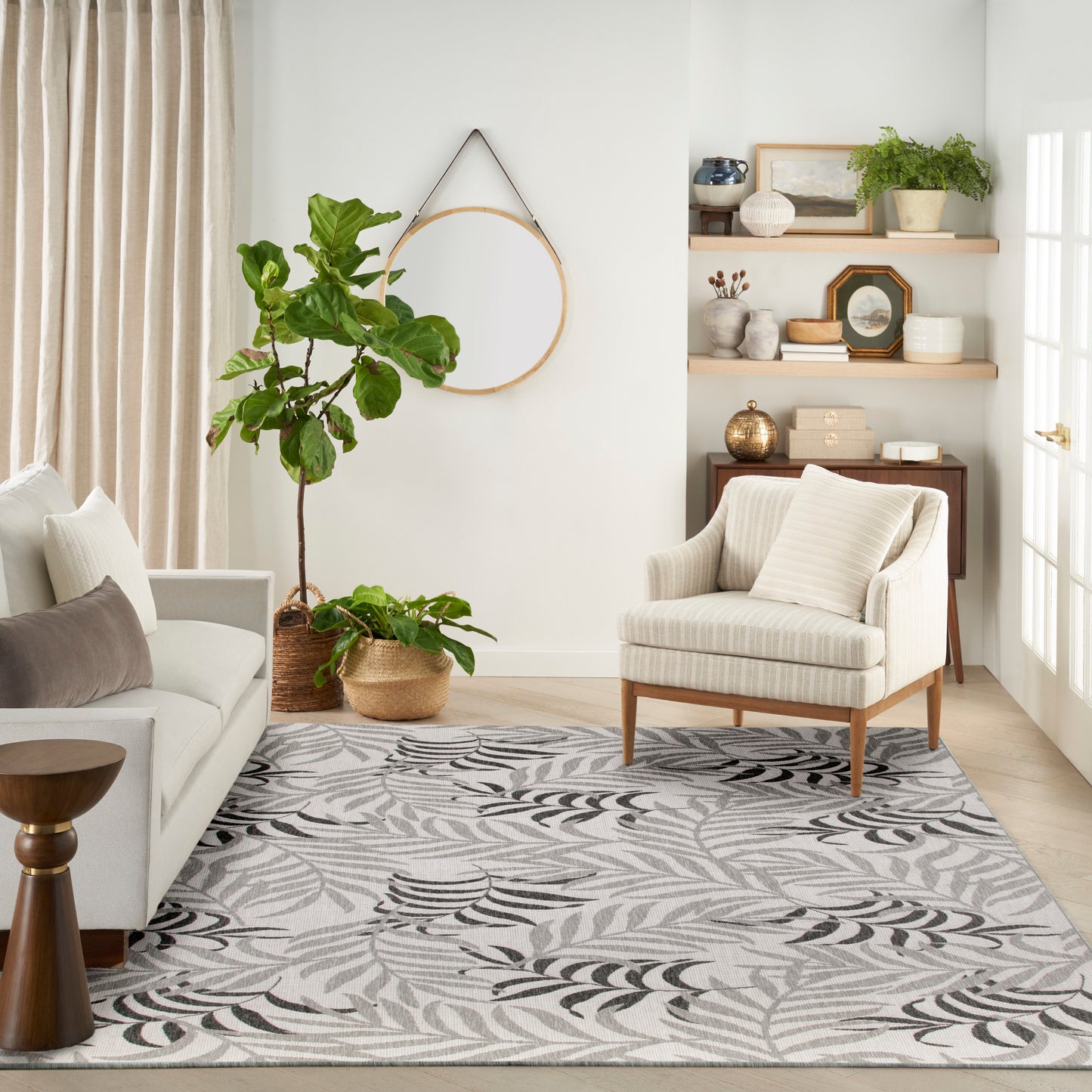 Nourison Home Garden Oasis  Grey  Contemporary