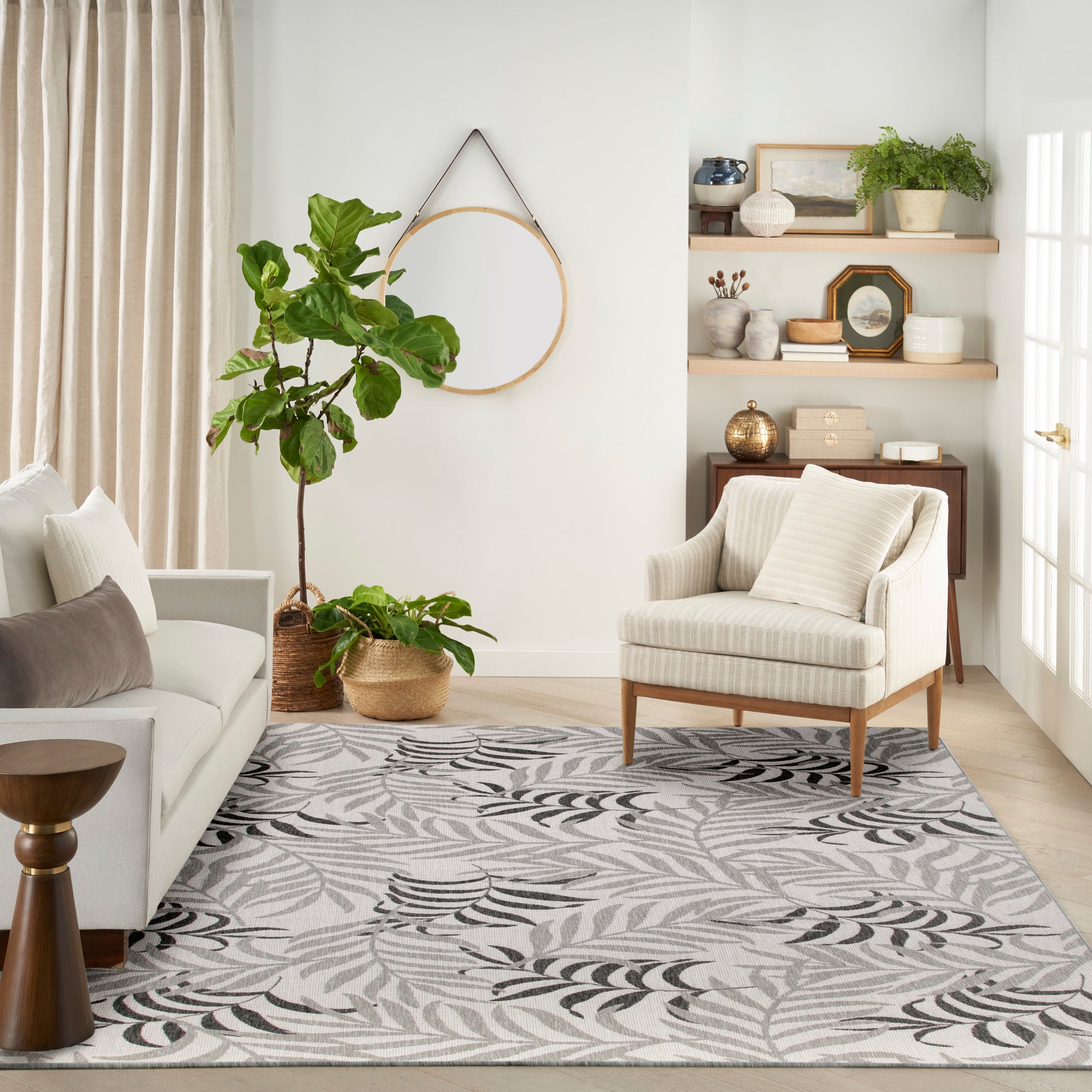 Nourison Home Garden Oasis  Grey  Contemporary