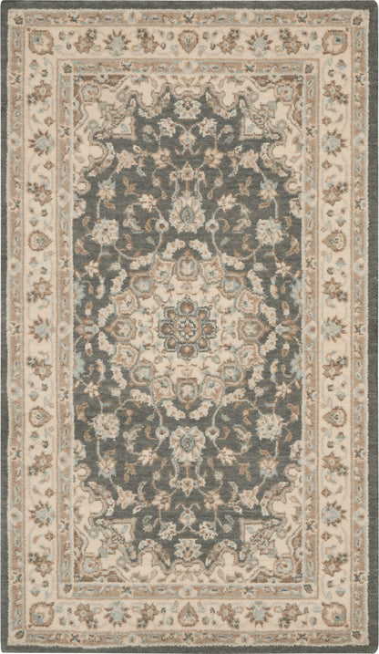 Nourison Home Living Treasures LI15 Grey Ivory Traditional Loom-woven Rug