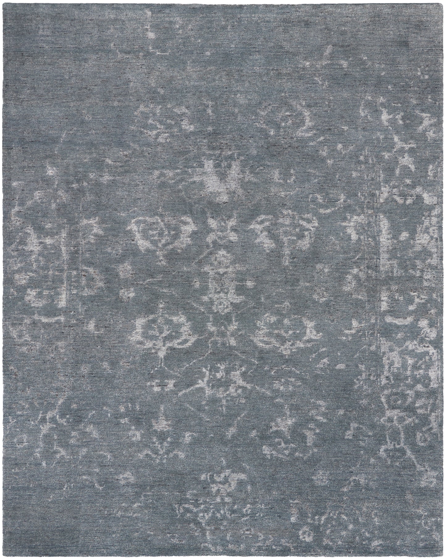 Nourison Home Silk Shadows SHA15 Blue Stone Transitional Knotted Rug