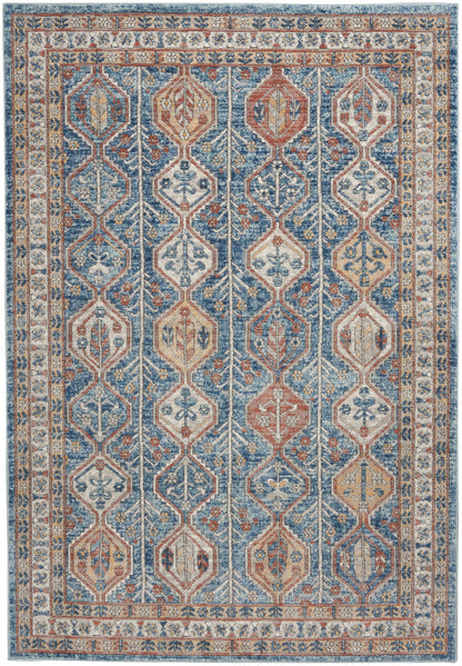 Nourison Home Quarry QUA15 Blue Multicolor Contemporary Power-loomed Rugs