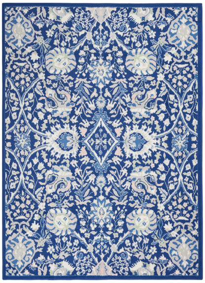 Nourison Home Whimsicle WHS10 Navy Multicolor Traditional Power-loomed Rug
