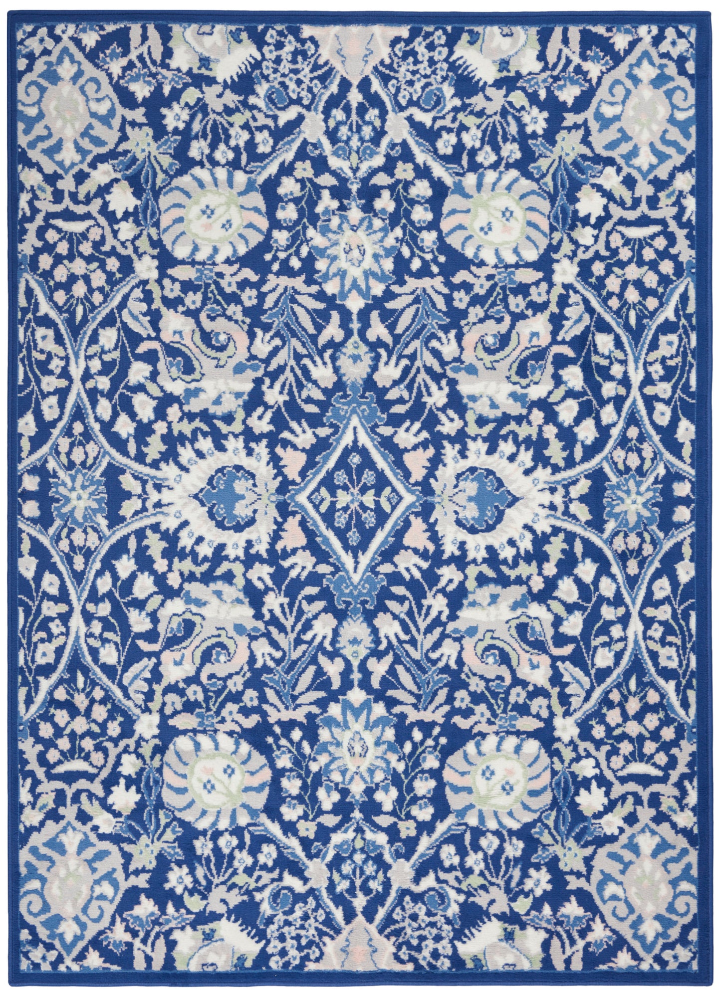 Nourison Home Whimsicle WHS10 Navy Multicolor Traditional Power-loomed Rug