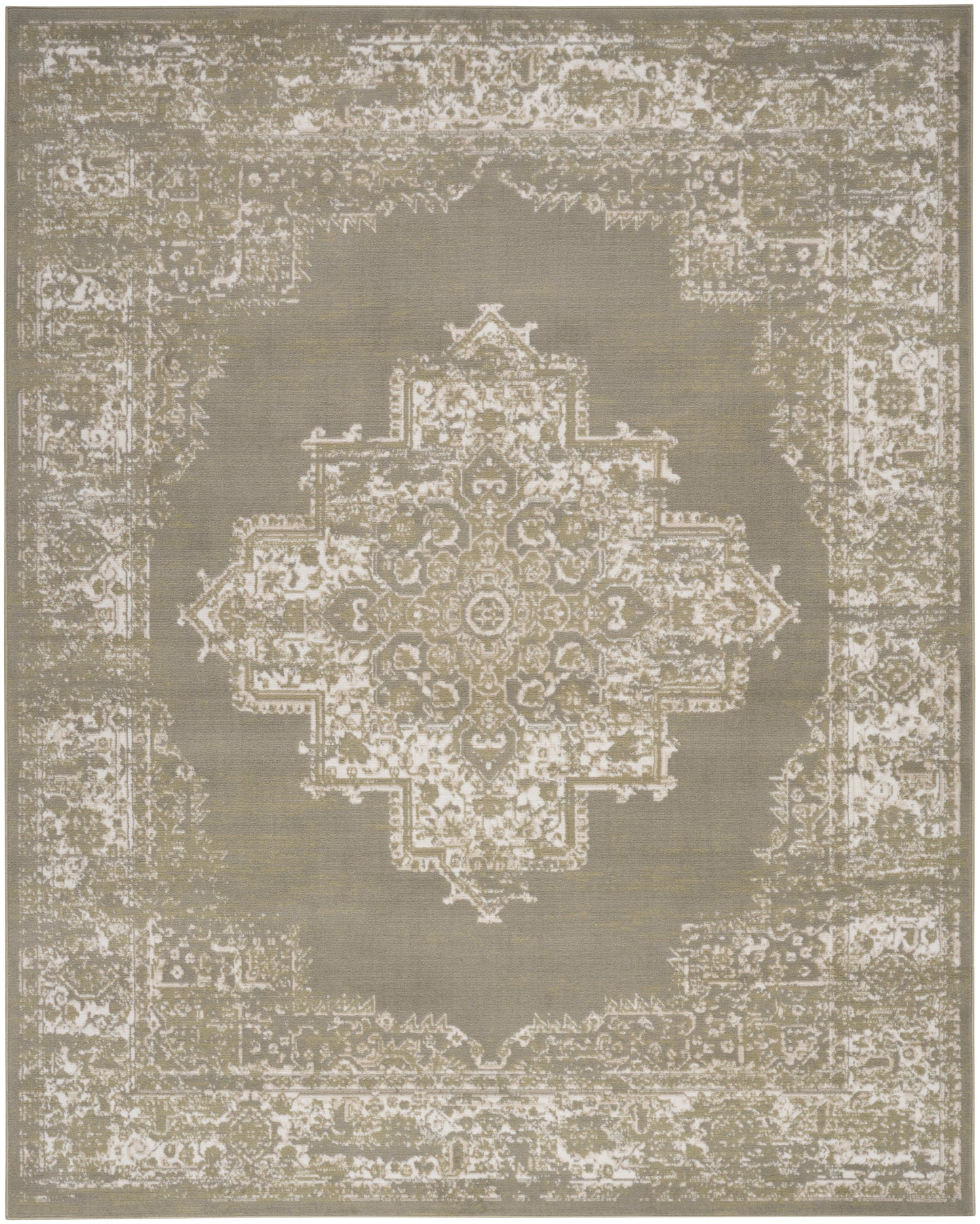 Nourison Home Grafix  Olive  Transitional