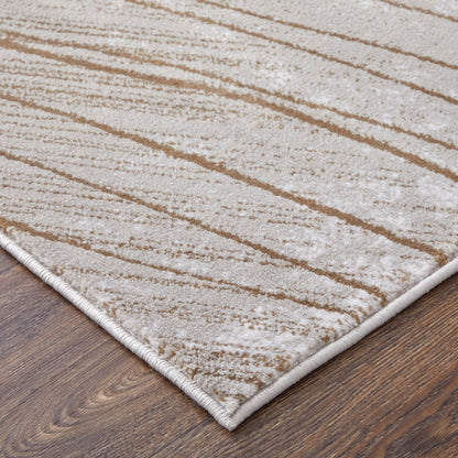 Feizy Waldor 39NBF Ivory Beige Modern/Casual/Tropical Machine Woven Rug - Rugs - Feizy - Atlanta Designer Rugs
