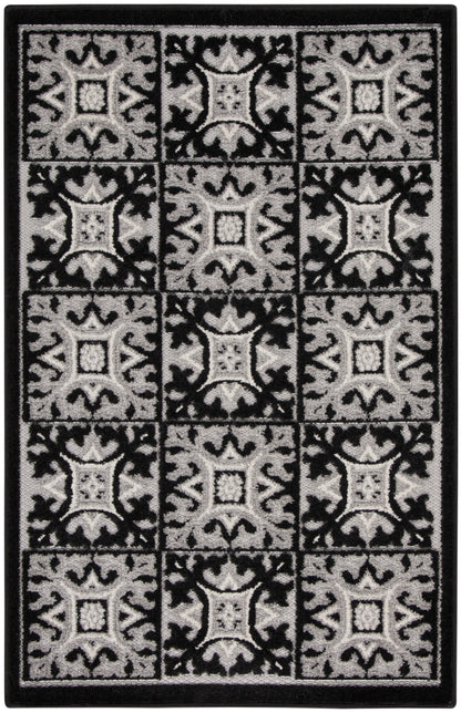 Nourison Home Aloha ALH34 Black White Contemporary Power-loomed Rugs