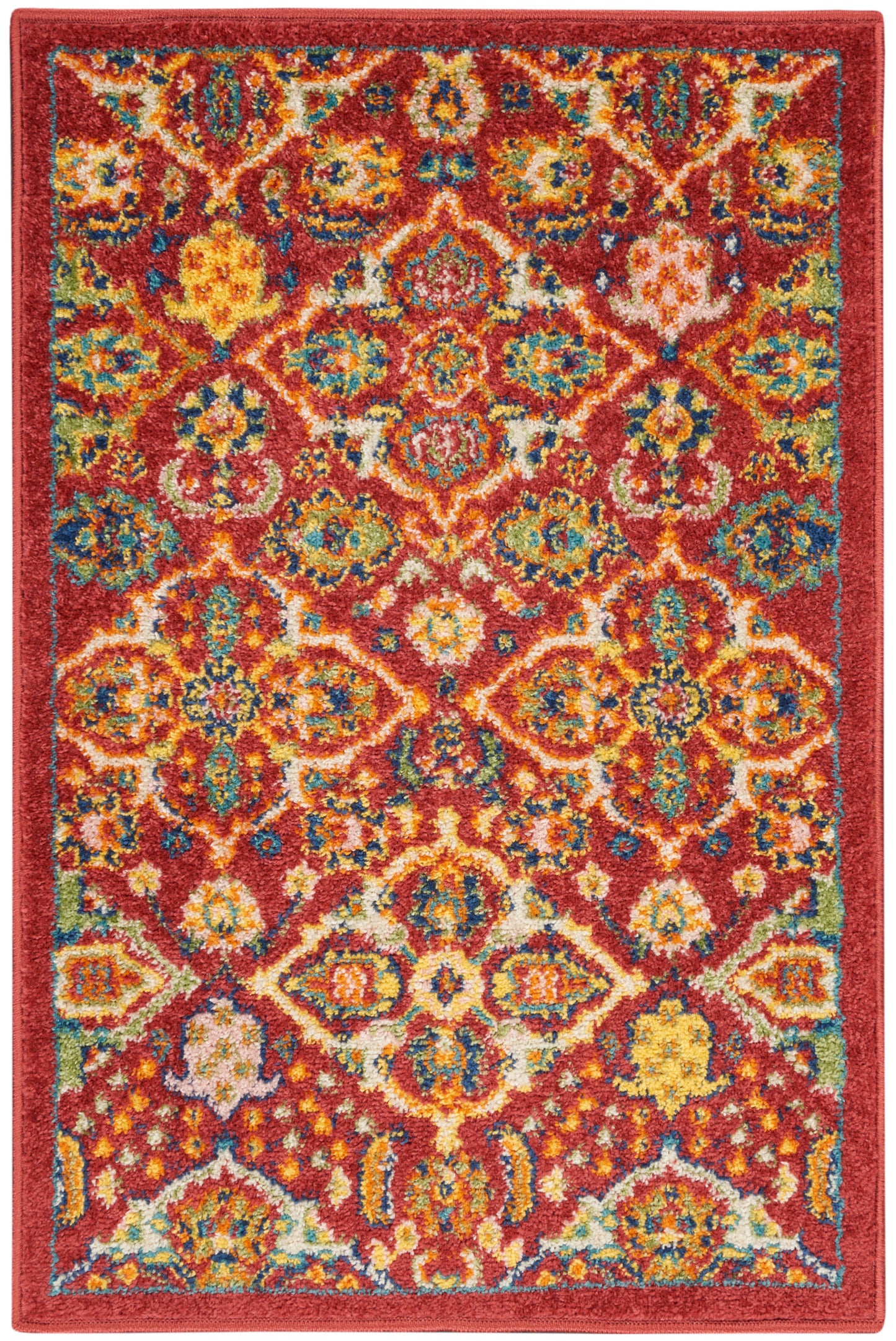 Nourison Home Allur ALR03 Red Multicolor Transitional Power-loomed Rug