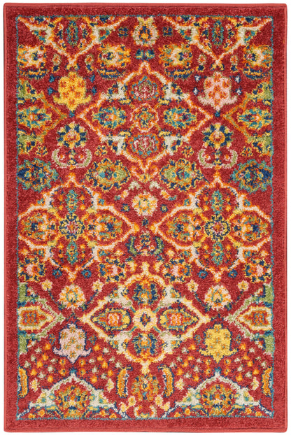 Nourison Home Allur ALR03 Red Multicolor Transitional Power-loomed Rug