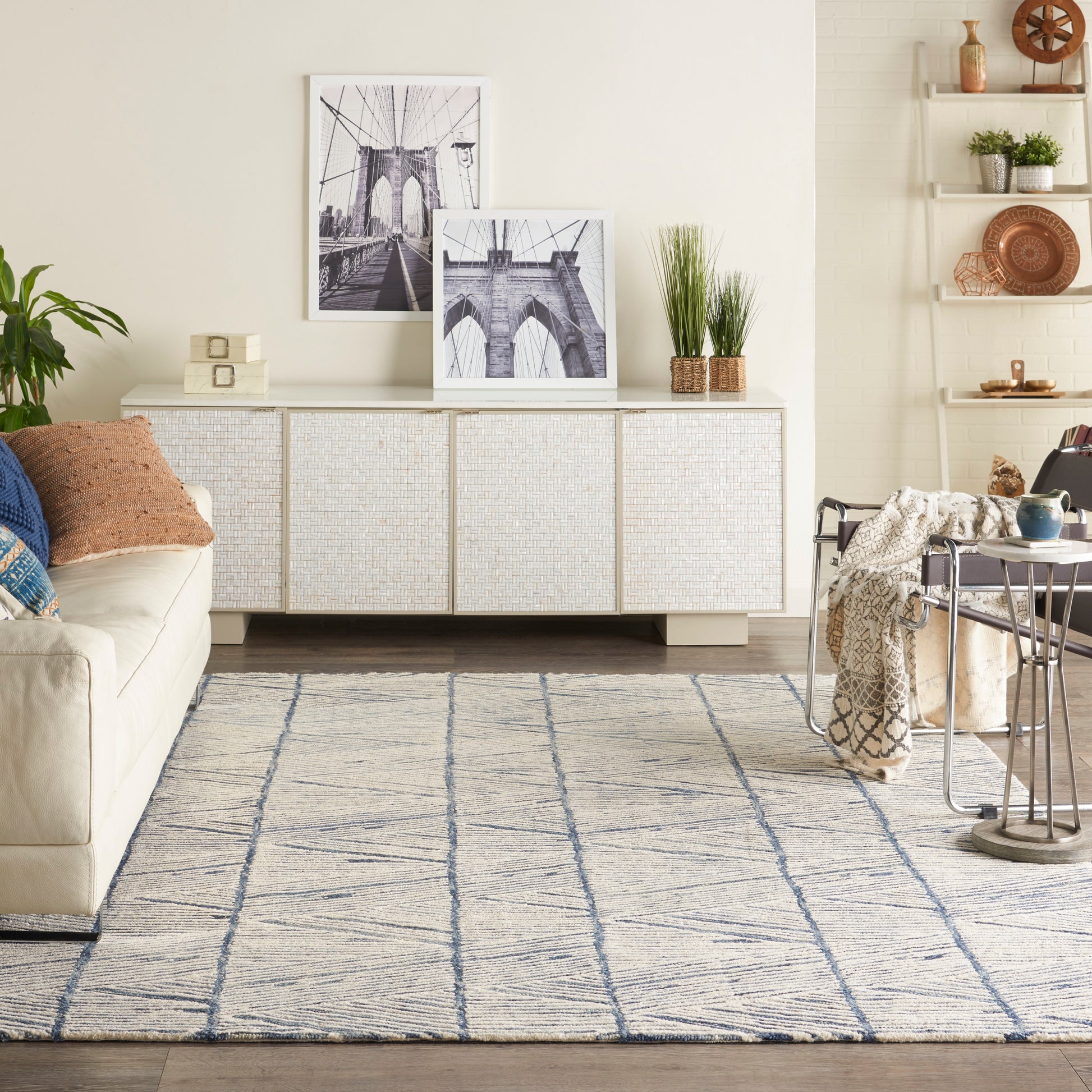 Nourison Home Colorado  White Blue  Contemporary