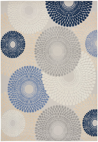 Nourison Home Aloha ALH29 Blue Grey Contemporary Power-loomed Rugs
