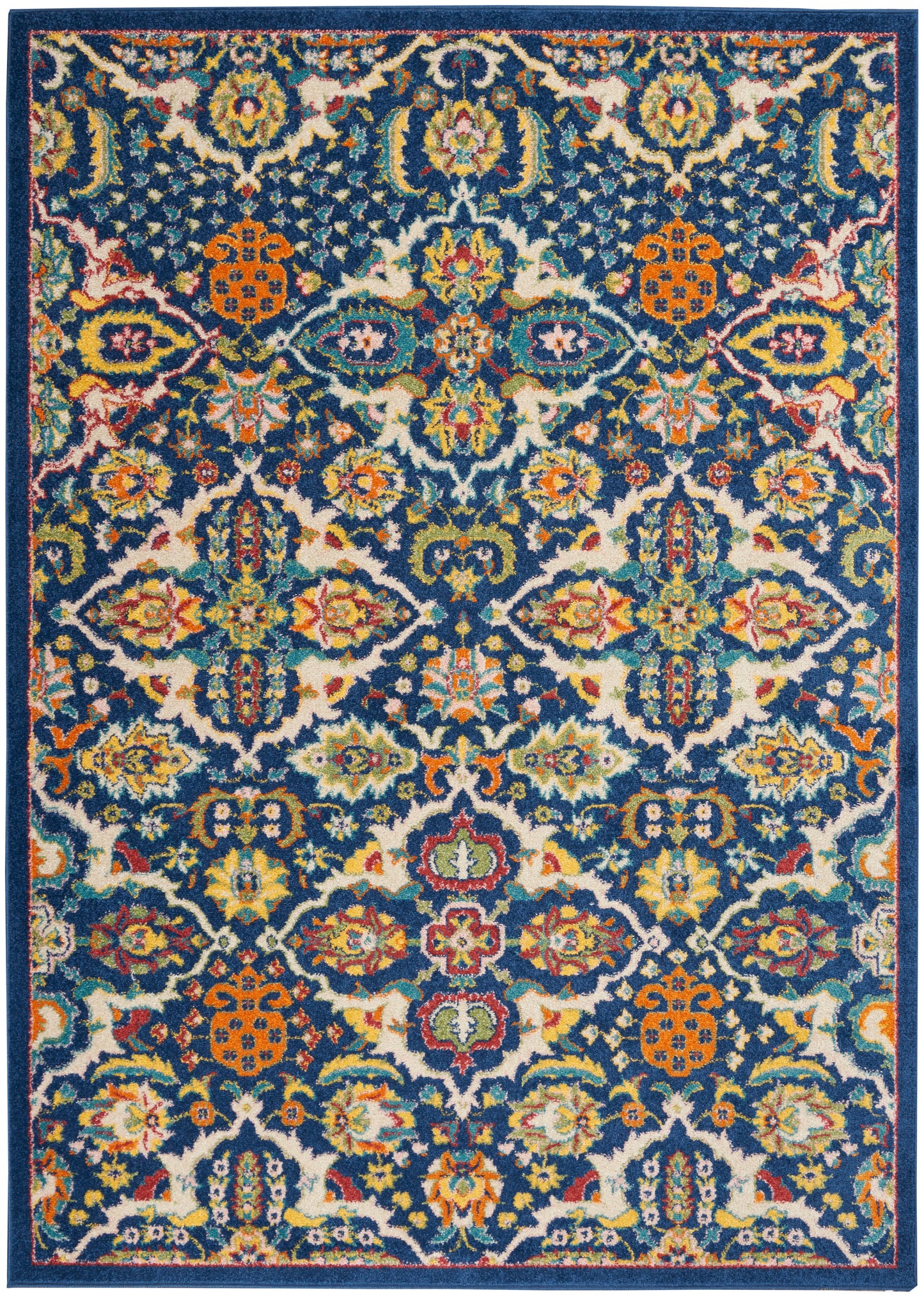 Nourison Home Allur ALR03 Navy Multicolor Transitional Power-loomed Rug
