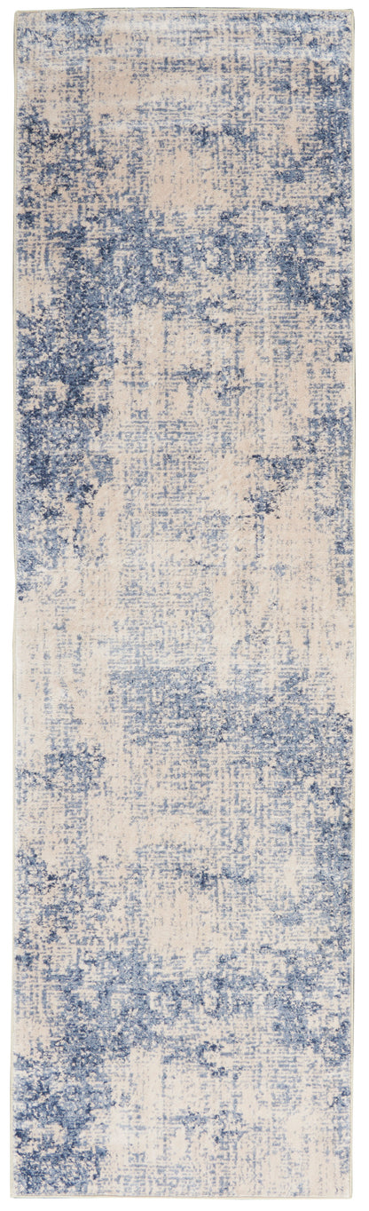 Nourison Home Silky Textures SLY01 Ivory Blue Contemporary Power-loomed Rug