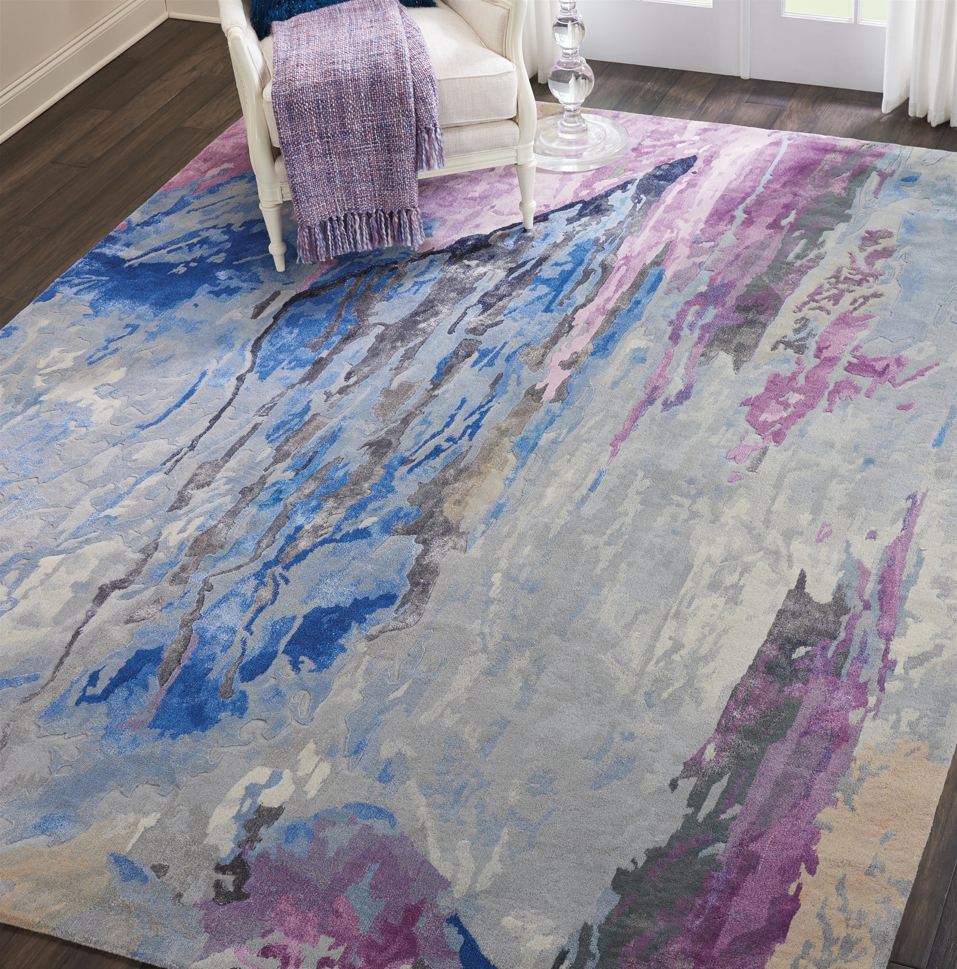 Nourison Home Prismatic  Grey Multicolor  Contemporary