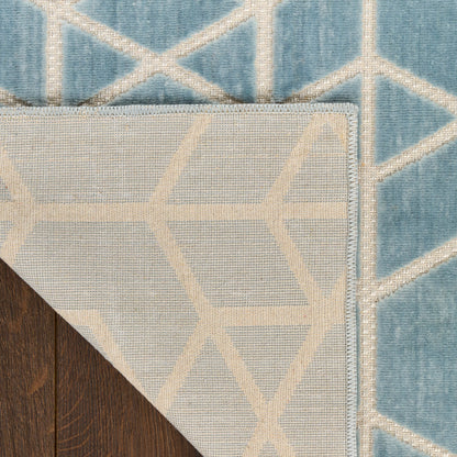 Nourison Home Washable Charm  Blue Ivory  Contemporary