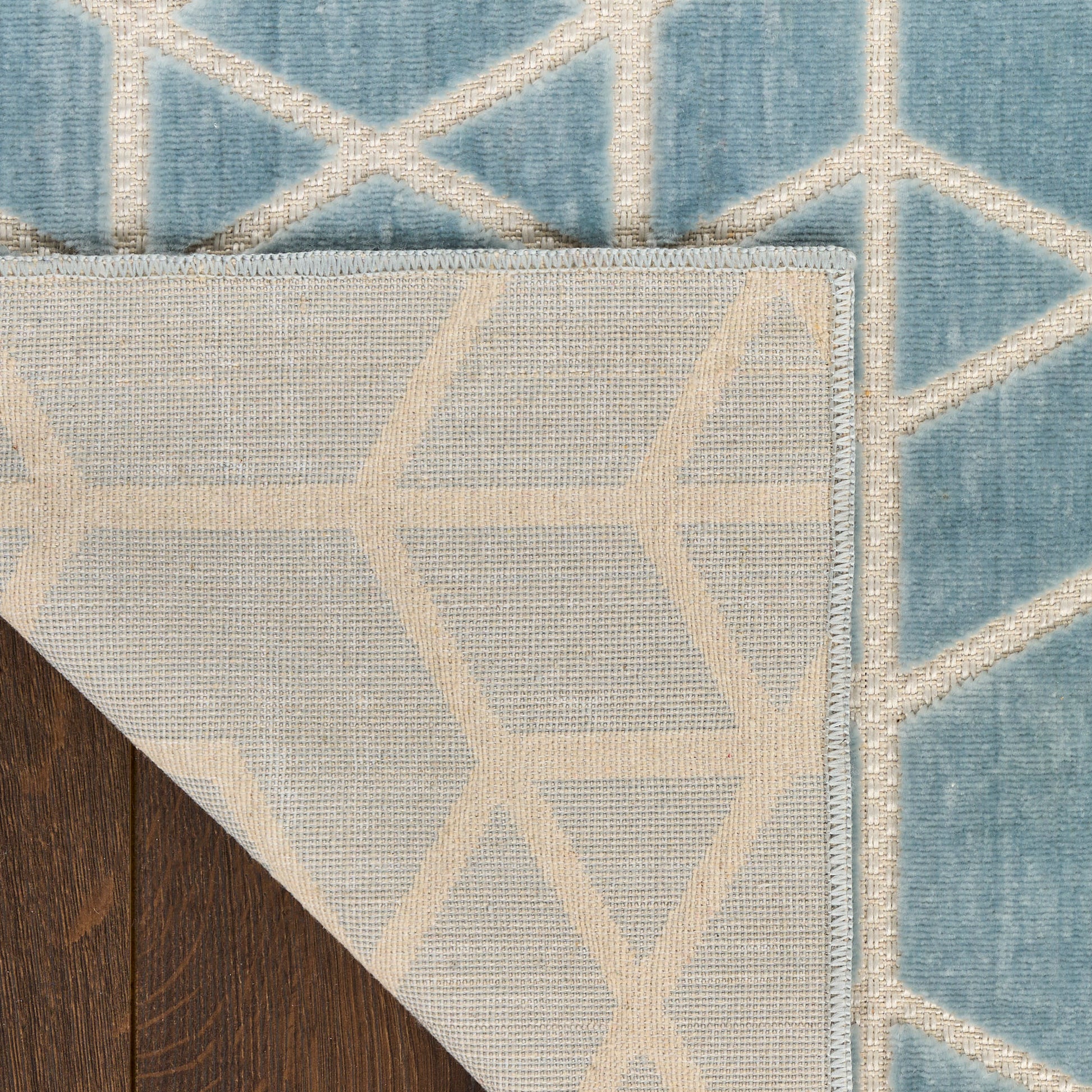 Nourison Home Washable Charm  Blue Ivory  Contemporary