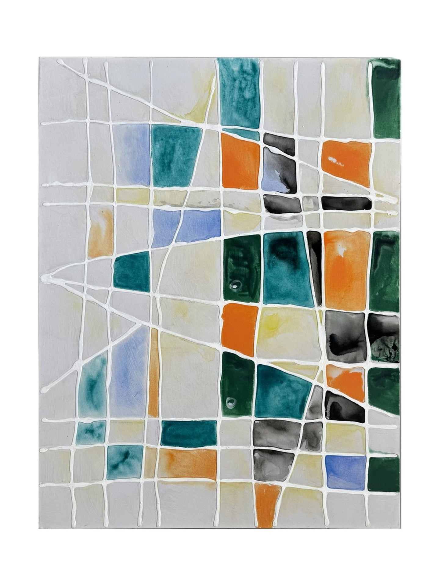 Eclectic Home Oil Painting Abstract Squares Teal Multi Painting - Decor - Eclectic Home - Atlanta Designer Rugs