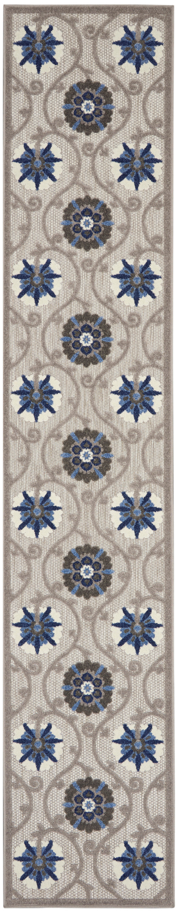 Nourison Home Aloha ALH19 Grey Blue Contemporary Power-loomed Rugs