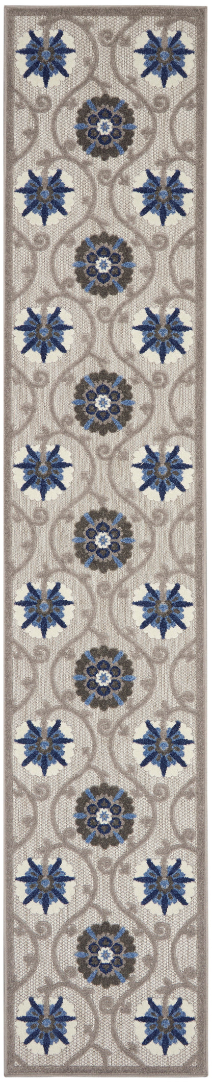 Nourison Home Aloha ALH19 Grey Blue Contemporary Power-loomed Rugs