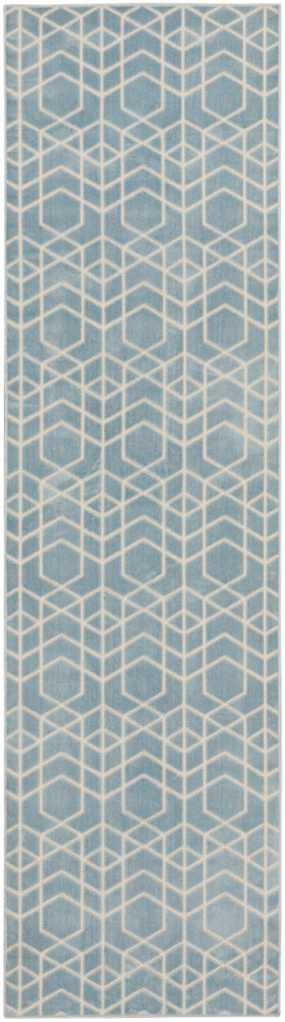Nourison Home Washable Charm WCH01 Blue Ivory Contemporary Machine Woven Rug