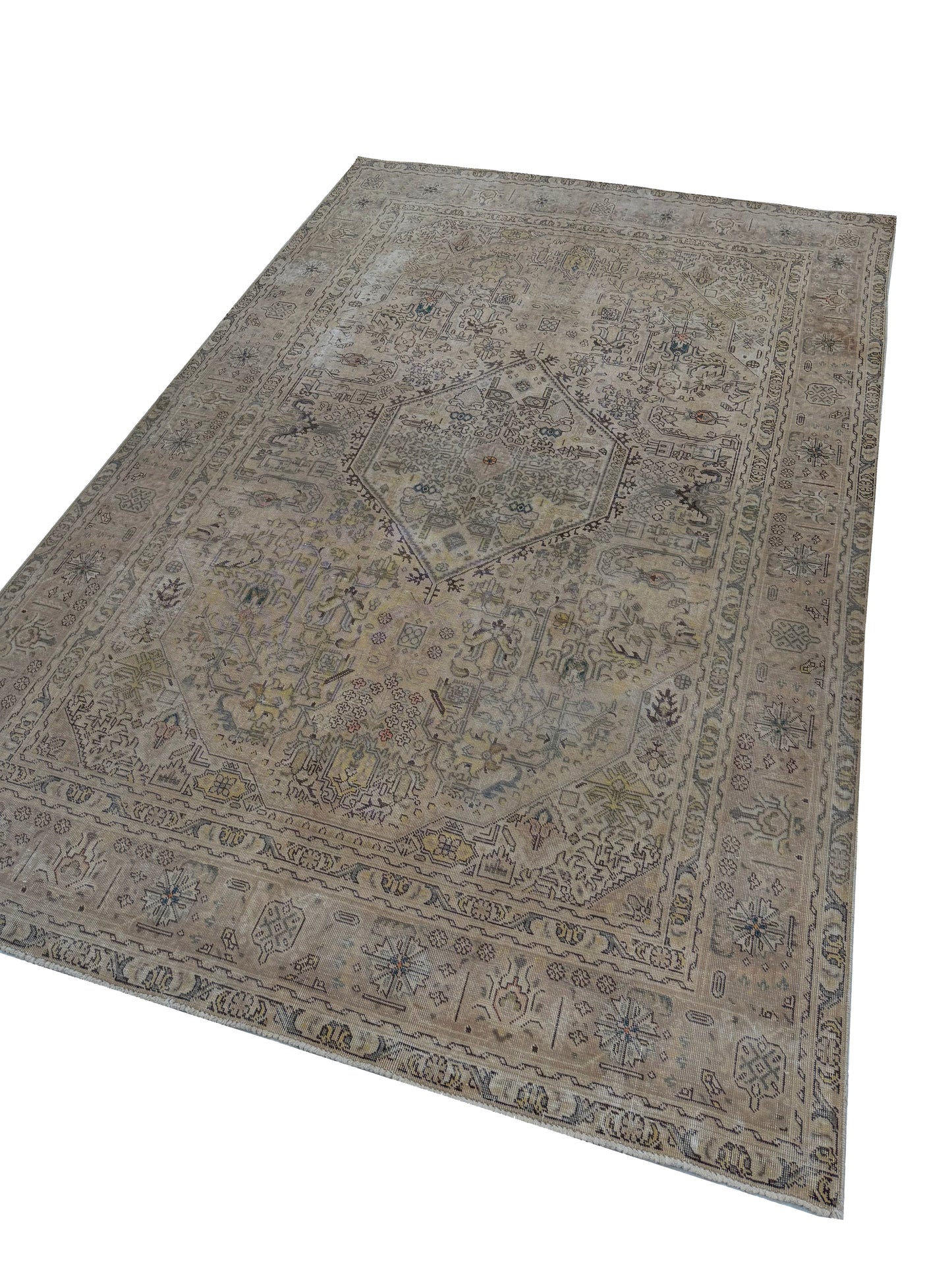 Artisan Penelope  Beige  Vintage Knotted Rug