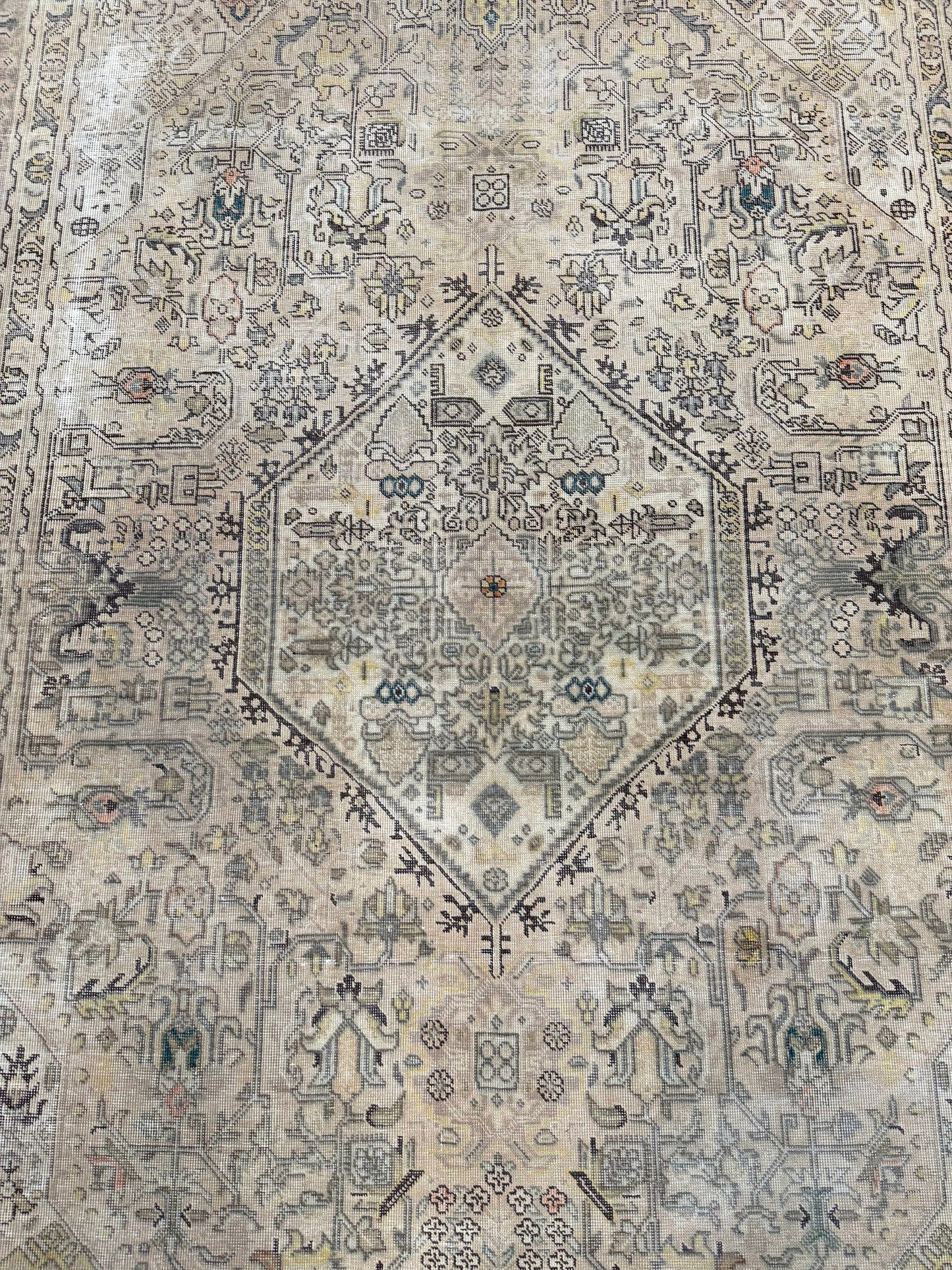 Artisan Penelope  Beige  Vintage Knotted Rug