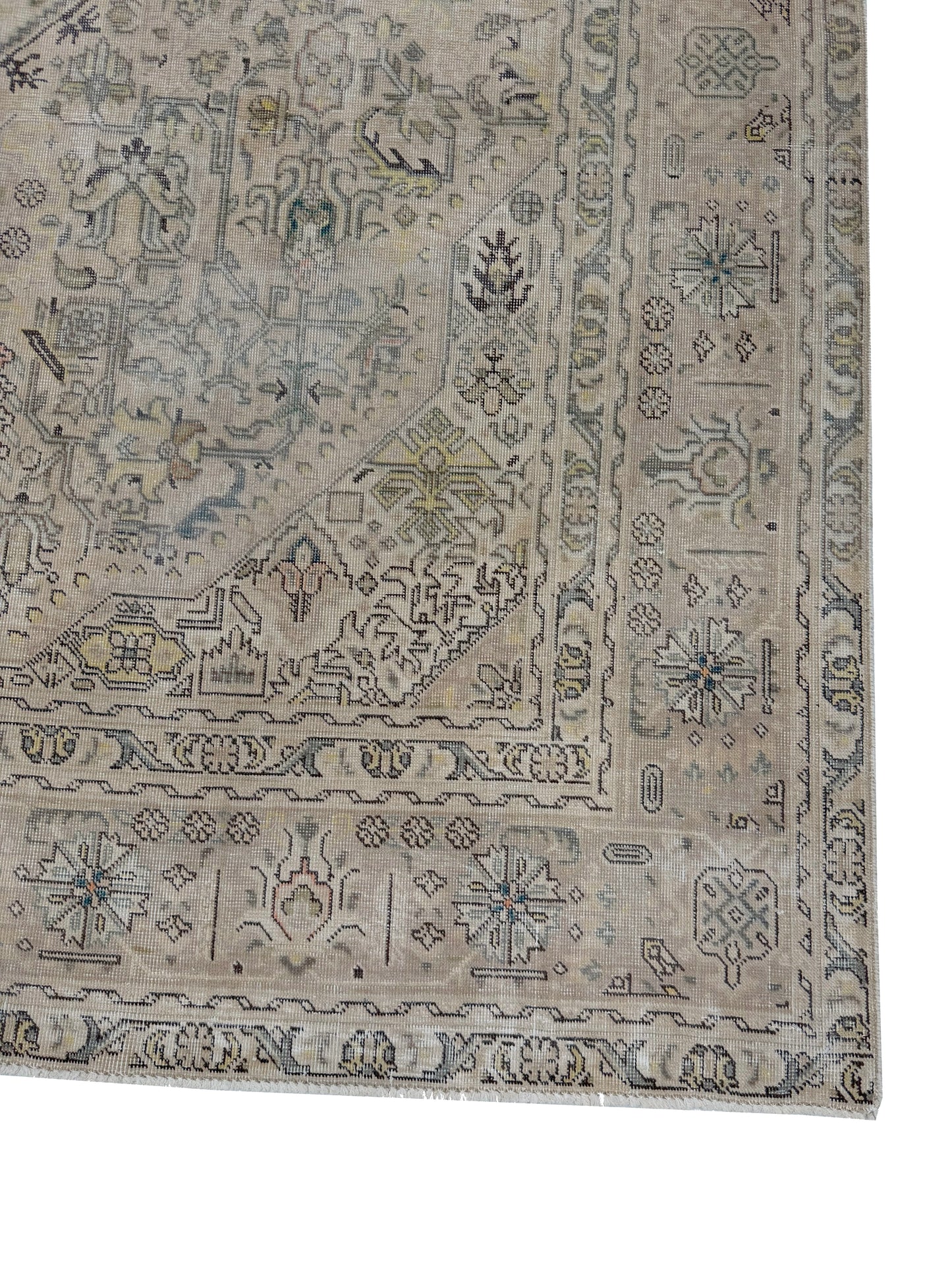 Artisan Penelope  Beige  Vintage Knotted Rug