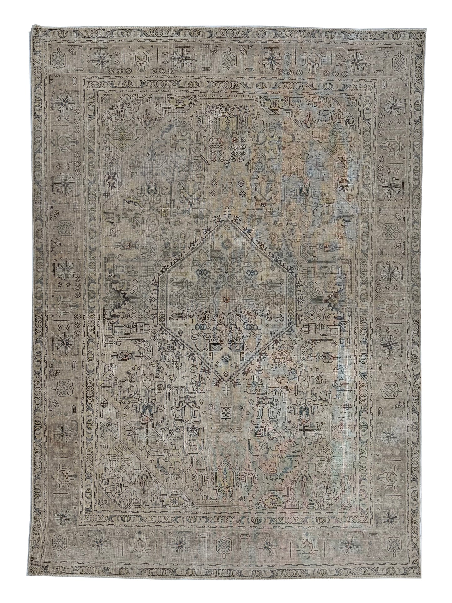 Artisan Penelope  Beige  Vintage Knotted Rug