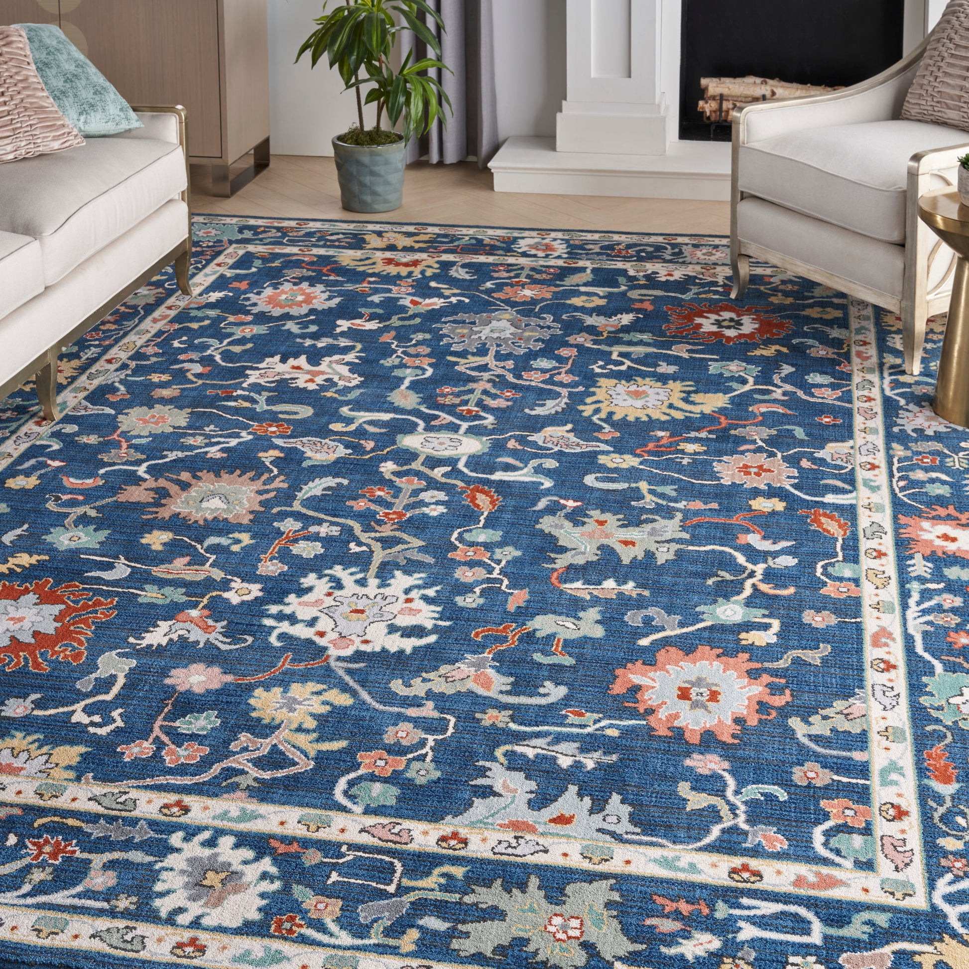 Nourison Home Parisa  Denim  Traditional