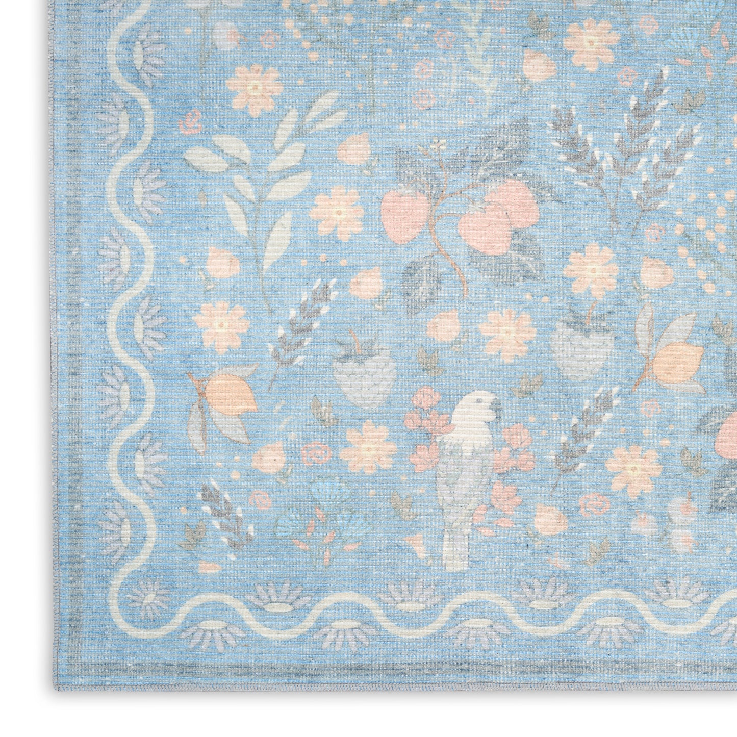 Nourison Home Botanical Washables  Light Blue Multicolor  Contemporary