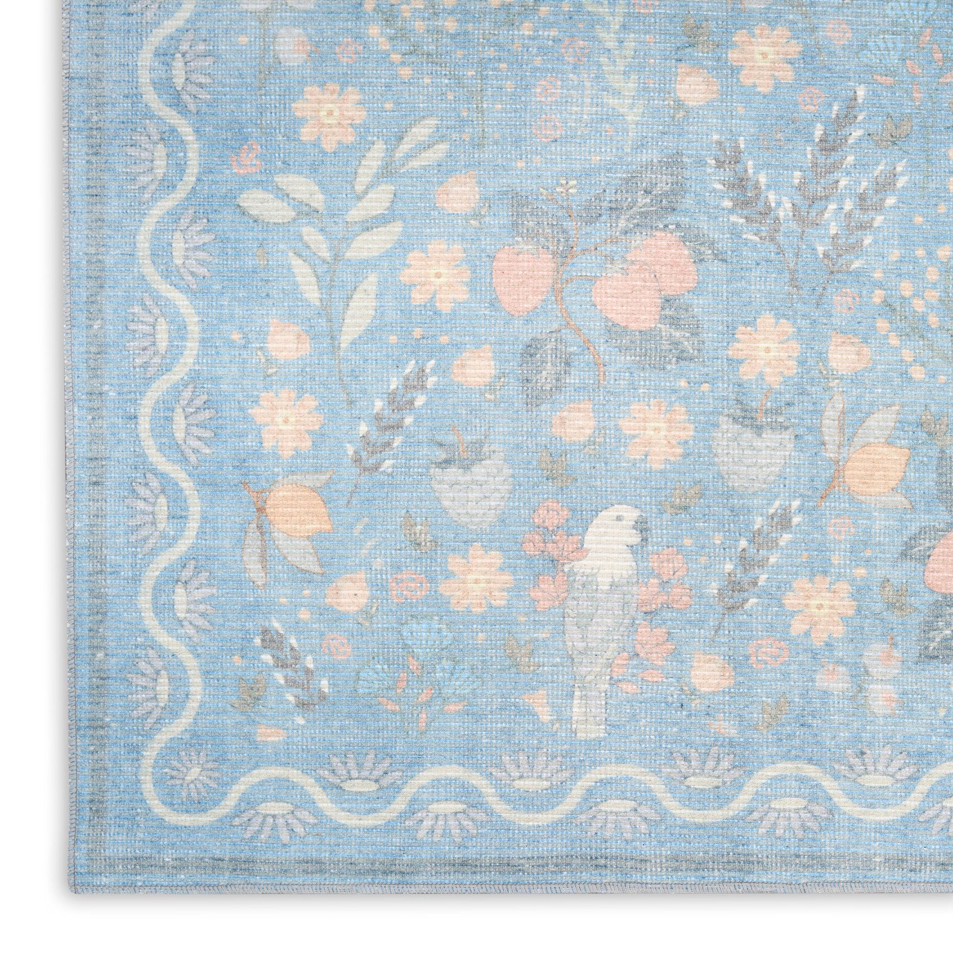 Nourison Home Botanical Washables  Light Blue Multicolor  Contemporary