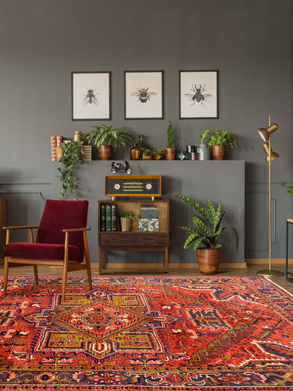 Artisan Persian Traditions Red Charcoal Traditional Knotted Rug - Rugs - Artisan - Atlanta Designer Rugs