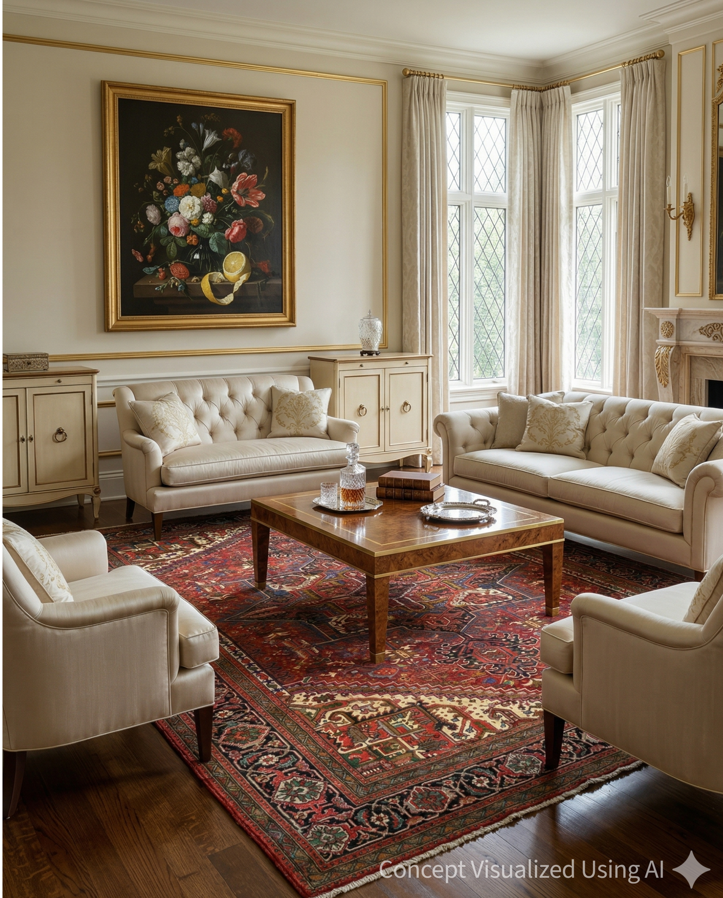 Artisan Persian Traditions  Red Navy Traditional Knotted Rug for Livingroom