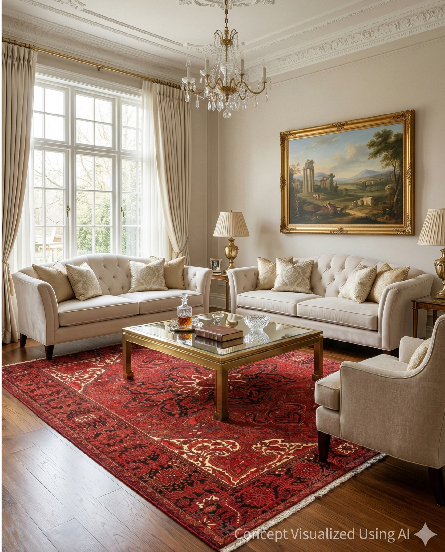 Artisan Persian Traditions Red Charcoal Traditional Knotted Rug for Livingroom
