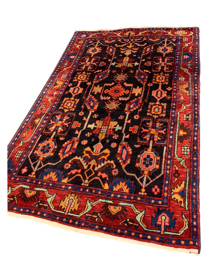 Artisan Persian Traditions Black Red Traditional Knotted Rug - Rugs - Artisan - Atlanta Designer Rugs