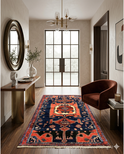 Artisan Persian Traditions Black Rose Traditional Knotted Rug 